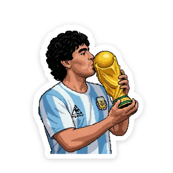 Calco Maradona Beso Copa Pixel Art